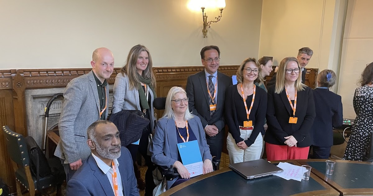 A group photo of speakers and authors at the Flex Plus report launch event in Parliament.